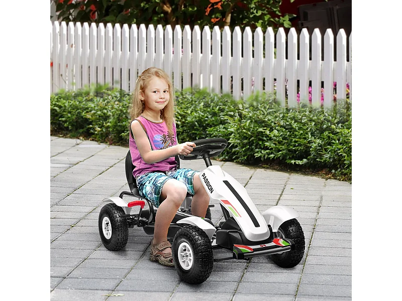 Go kart a pedali per bambini 5-12 anni in plastica e metallo
