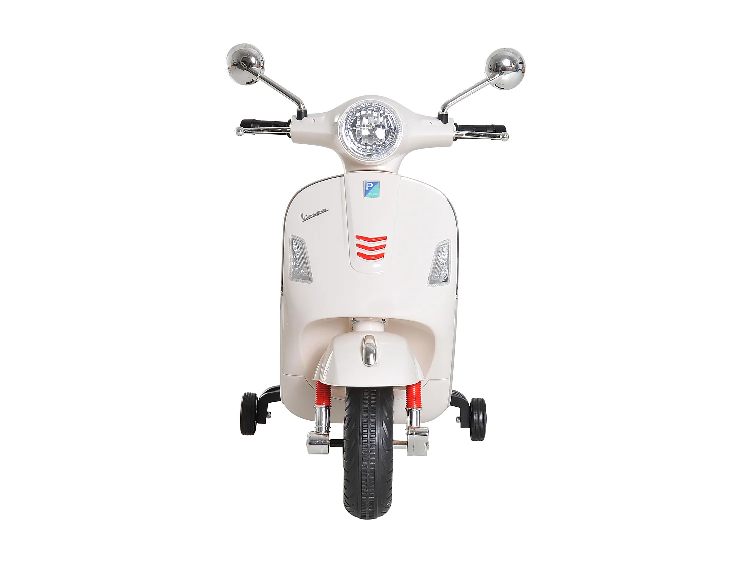 Moto elettrica per bambini 3-6 anni design vespa con suoni bianco