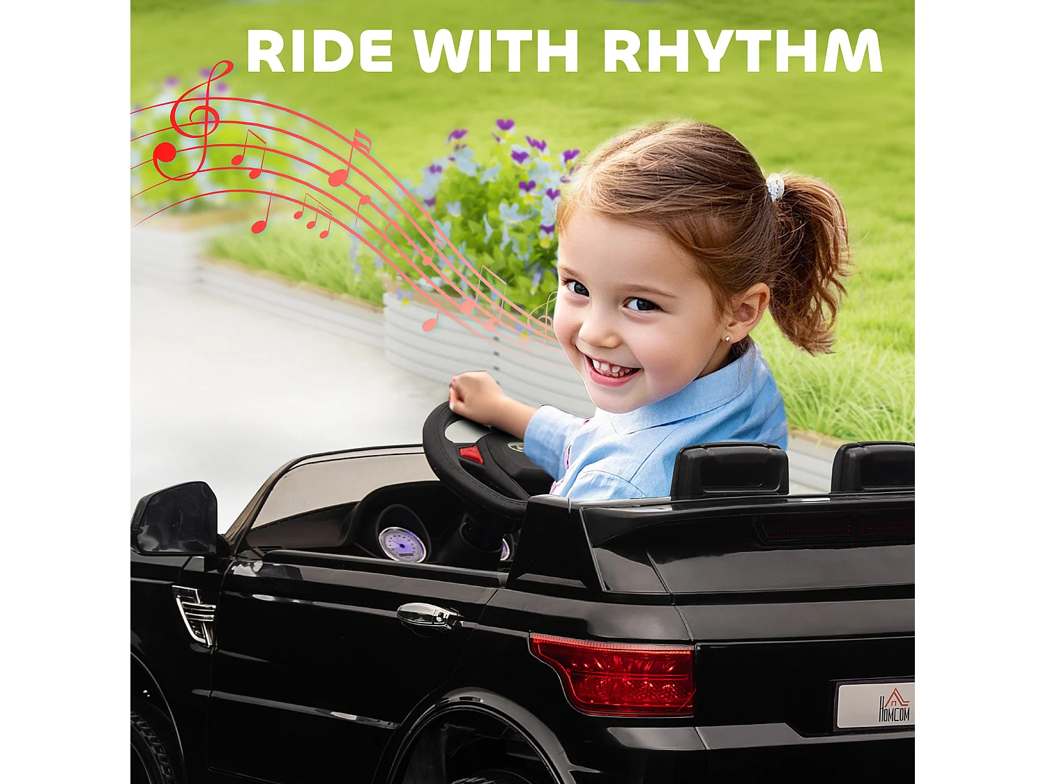 Macchina elettrica per bambini 3-6 anni con telecomando nero