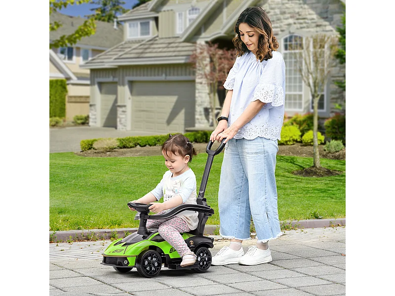 Macchina per bambini a spinta 2 in 1 maniglione e barriera