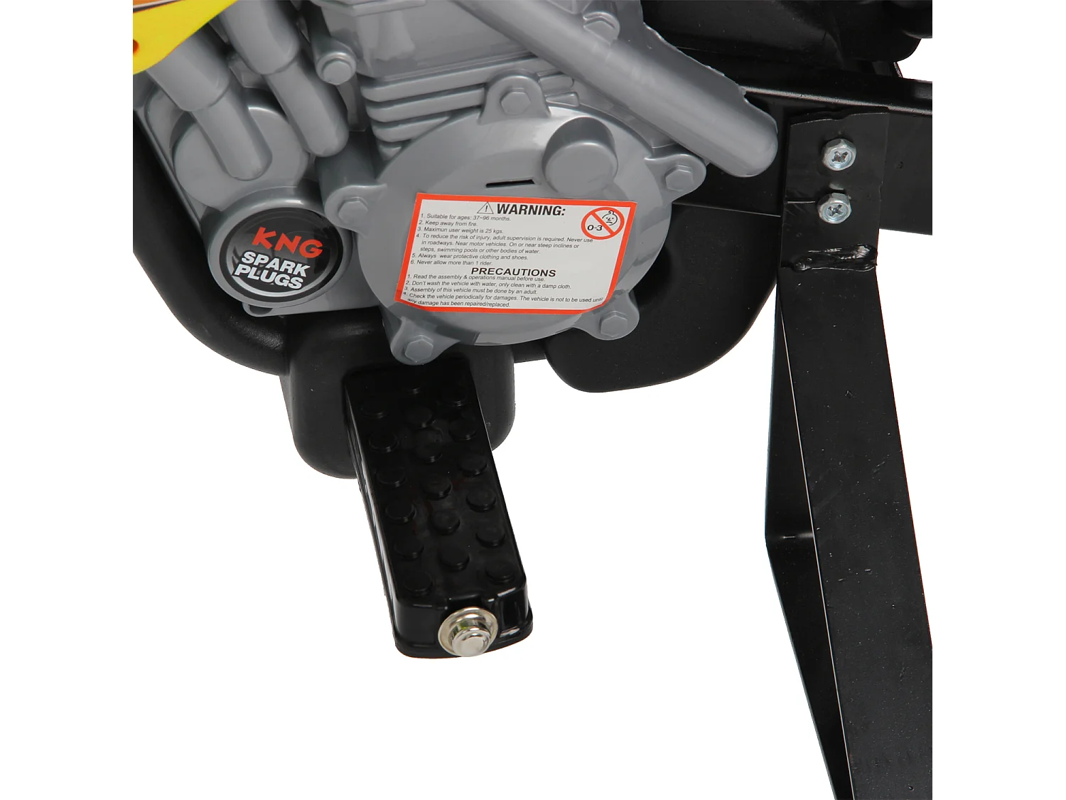 Moto da cross per bambini da 3 anni in su 6v con rotelle giallo