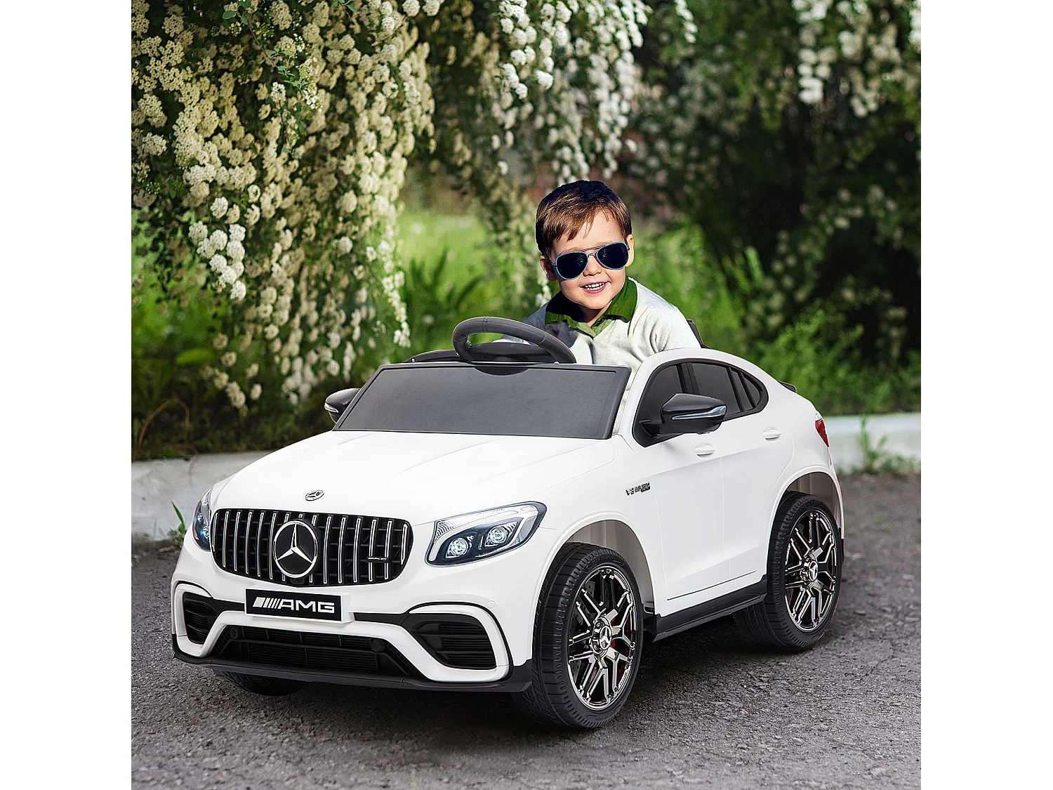 Macchina per bambini 3-5 anni mercedes con telecomando bianco