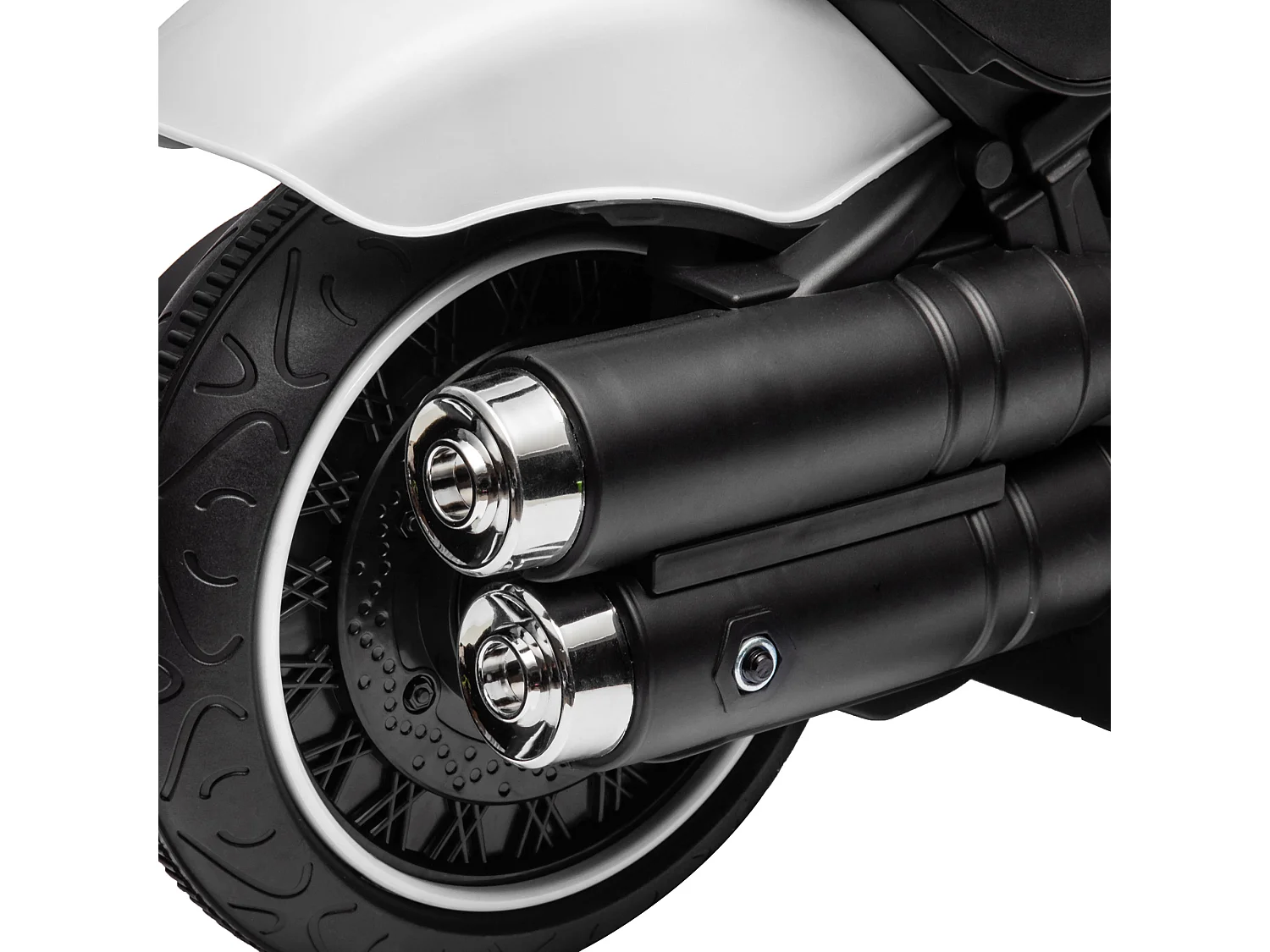 Moto elettrica per bambini 18-36 mesi con rotelle e fanale bianco nero