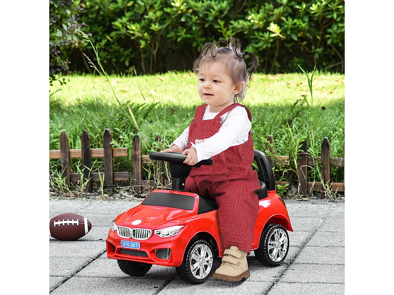 Macchina cavalcabile per bambini 18-36 mesi con volante e fari rosso