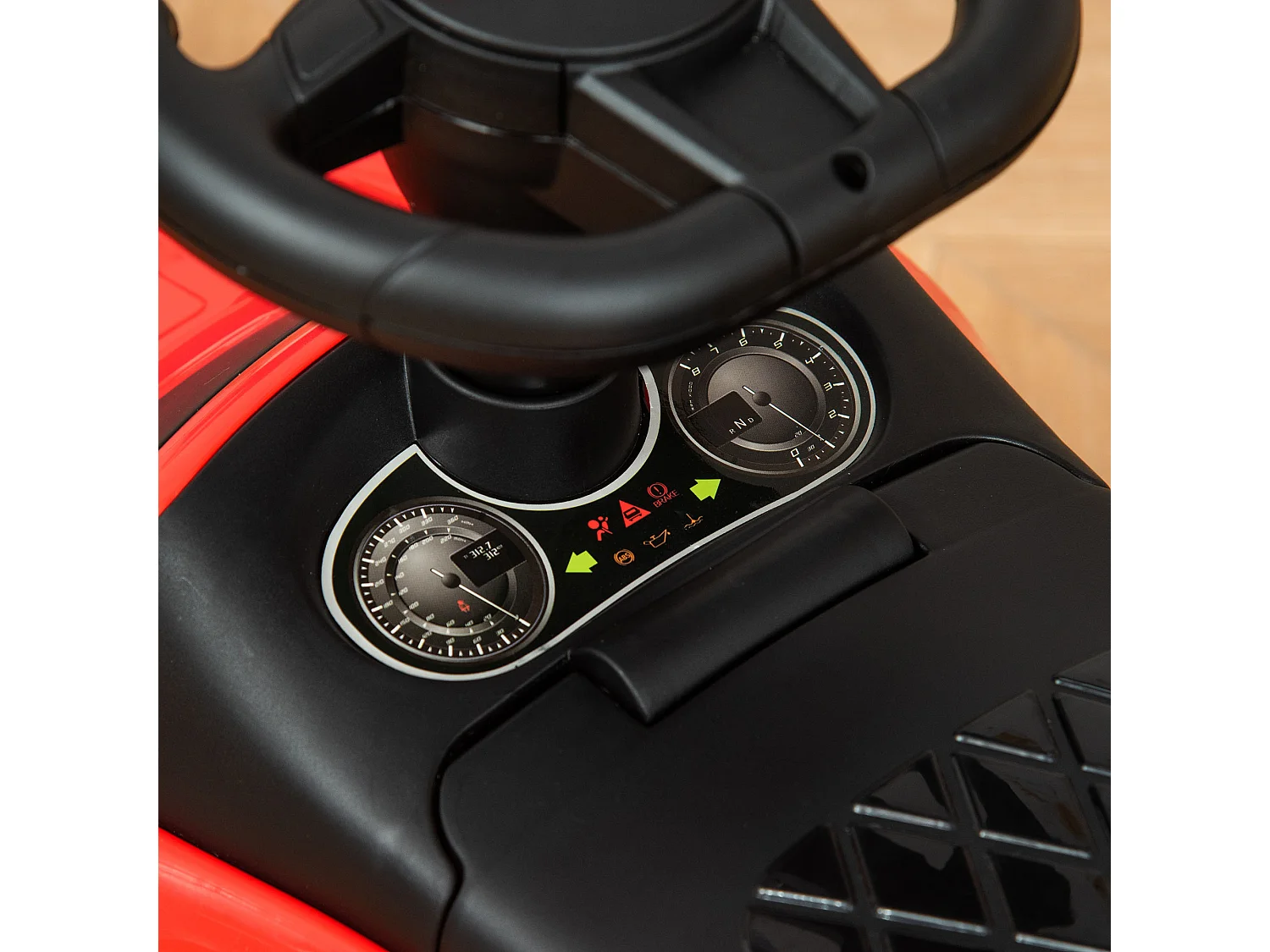 Macchina cavalcabile per bambini 18-36 mesi con volante e fari rosso