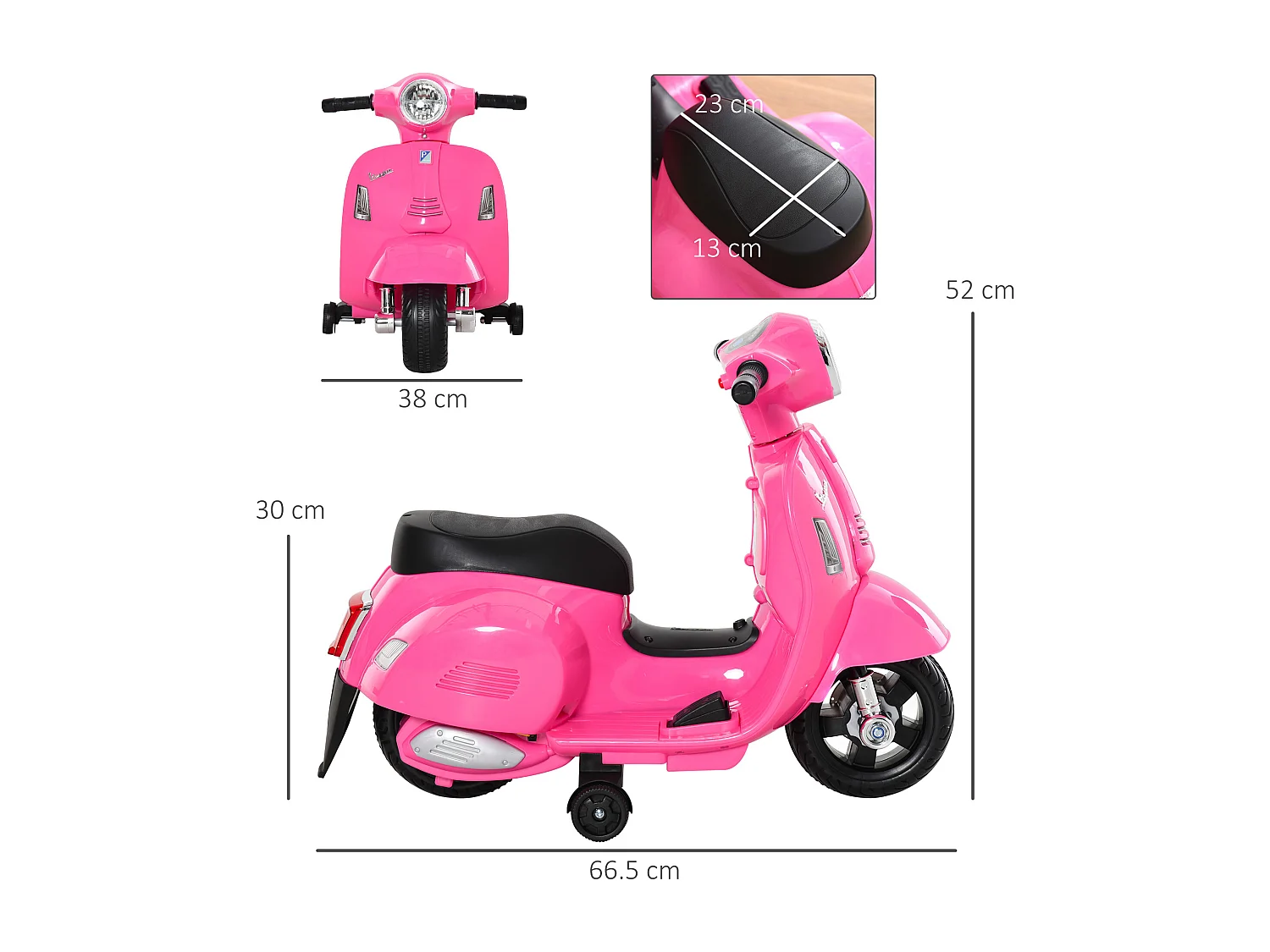Moto per bambini vespa batteria 6v fari e clacson 18-36 mesi