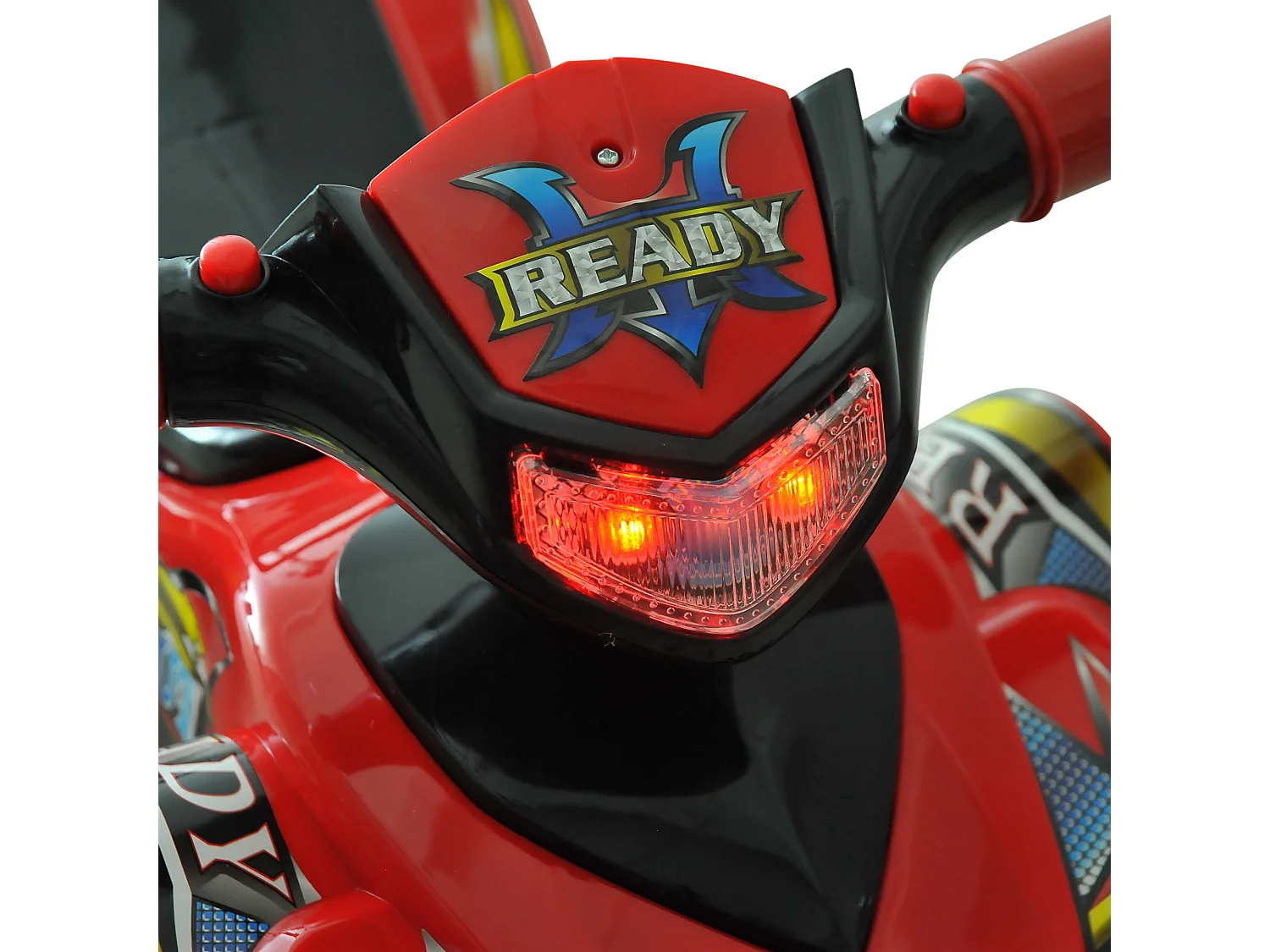 Quad per bambini con clacson musica e luci rosso