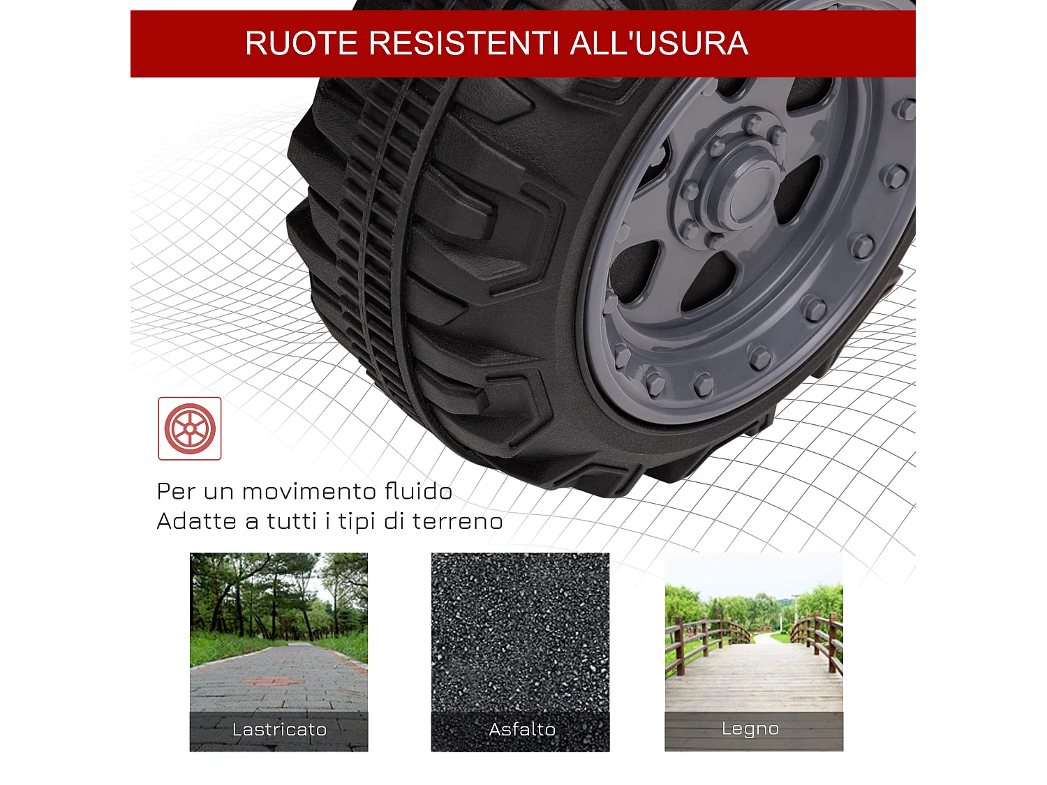 Quad elettrico per bambini batteria 6v fari funzionanti pedale