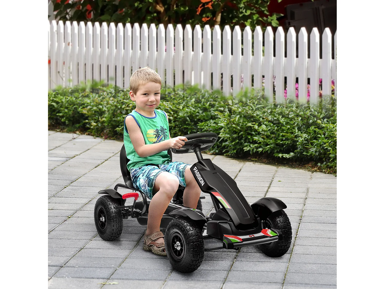 Go vart a pedali per bambini 5-12 anni in plastica e metallo nero