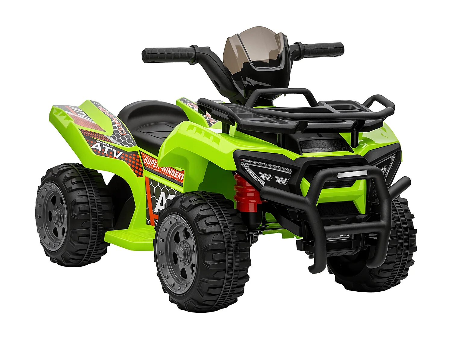 Quad elettrico per bambini 18-36 mesi con batteria 6v e fari verde