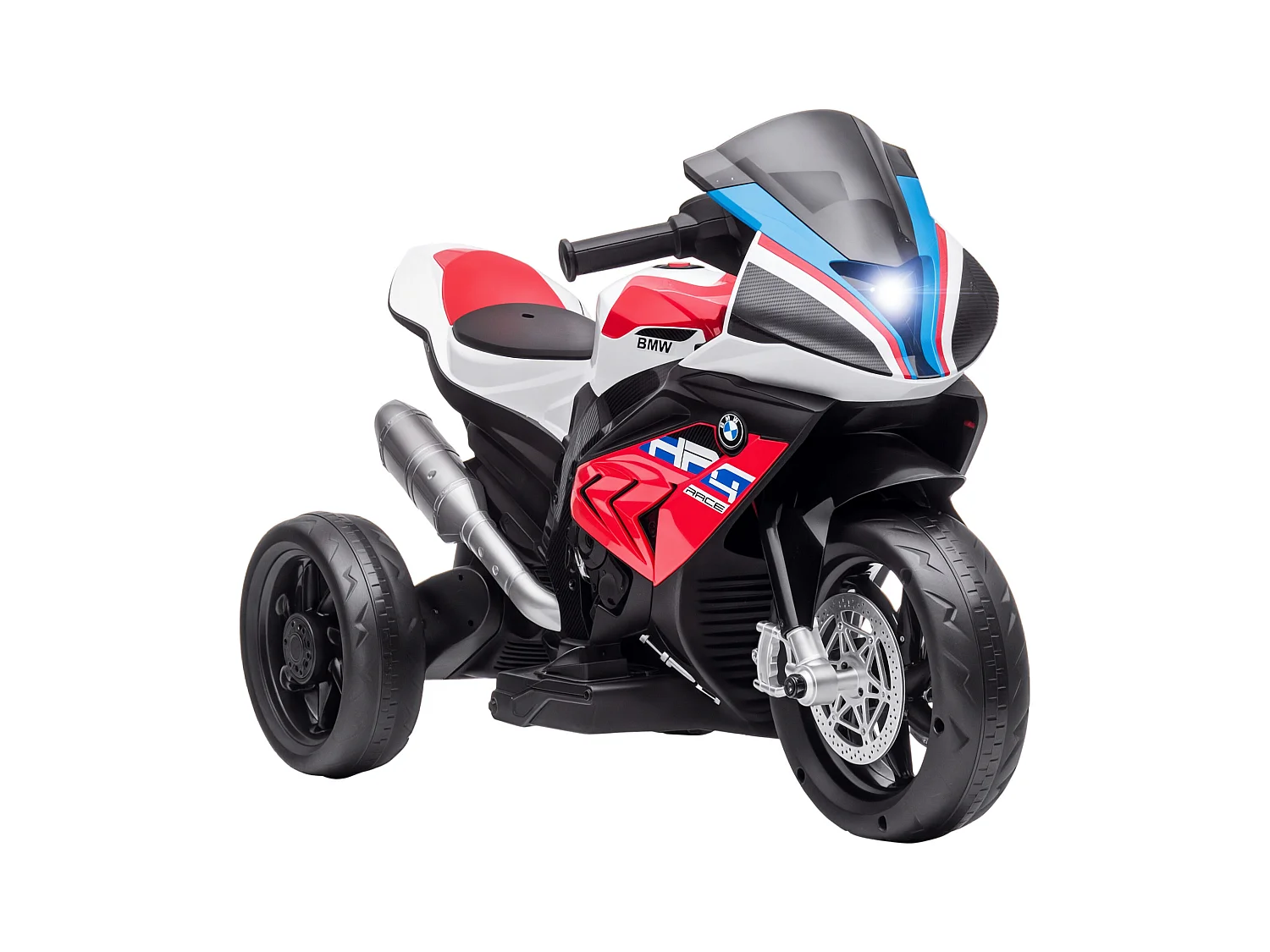 Moto per bambini 18-60 mesi con fari musica e pedali rosso