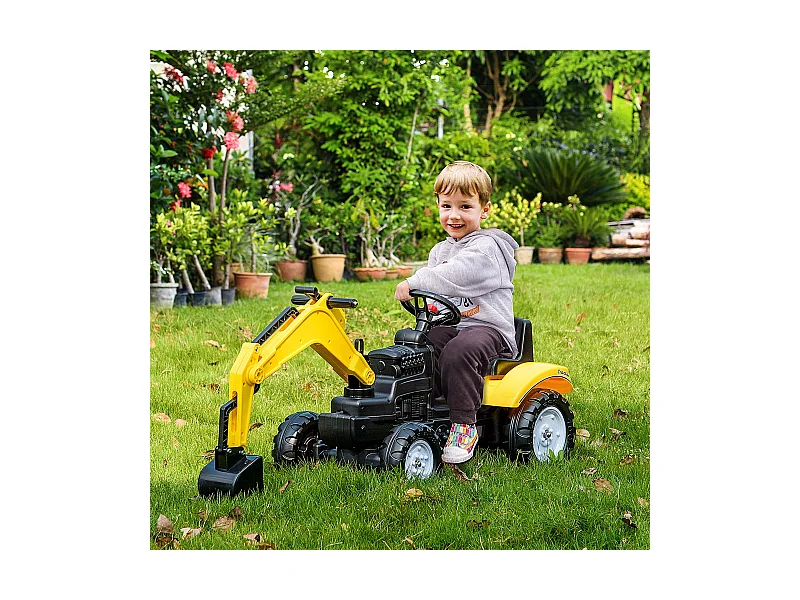 Ruspa giocattolo per bambini 3-6 anni con 6 ruote giallo