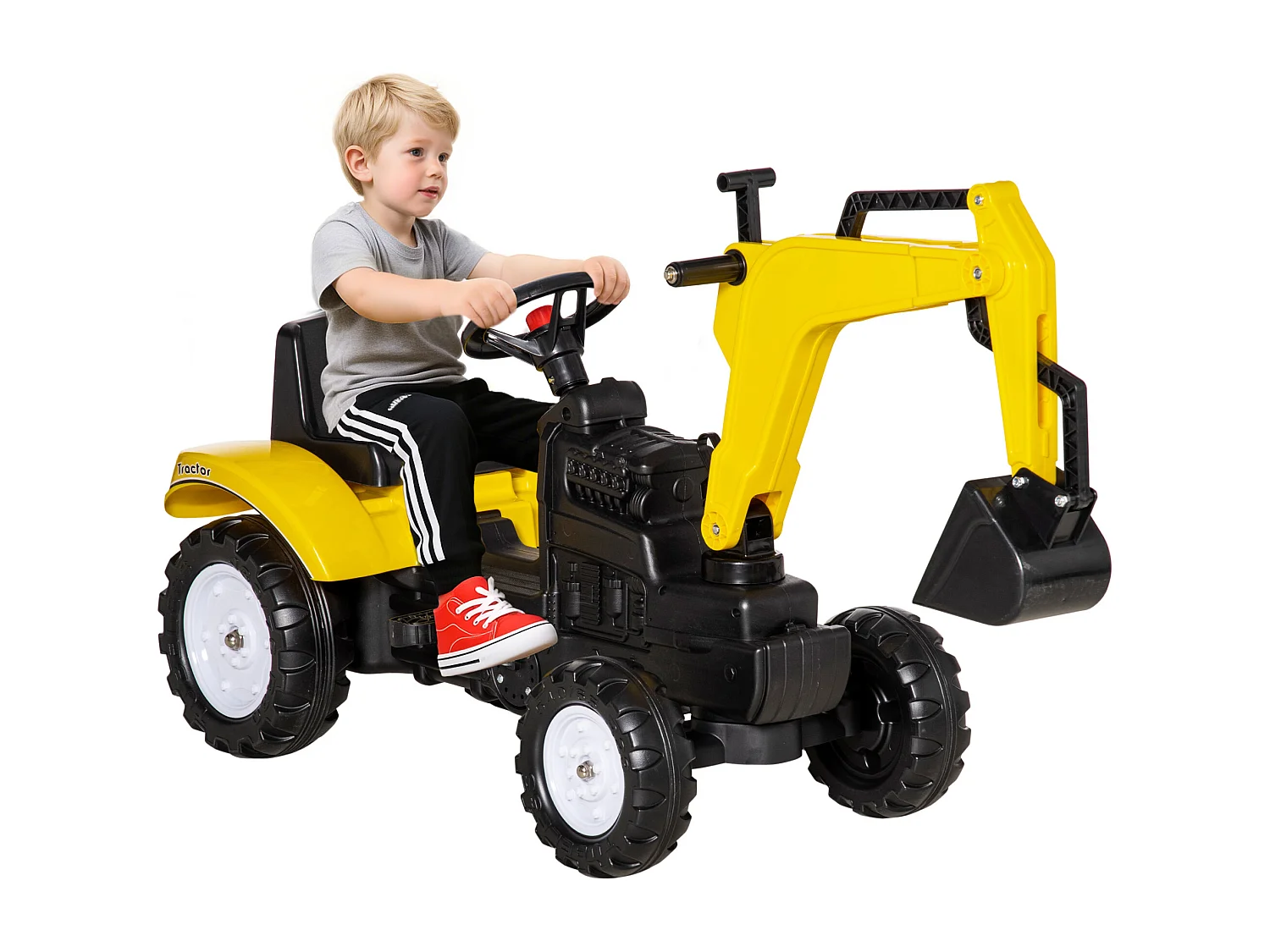 Ruspa giocattolo per bambini 3-6 anni con 6 ruote giallo