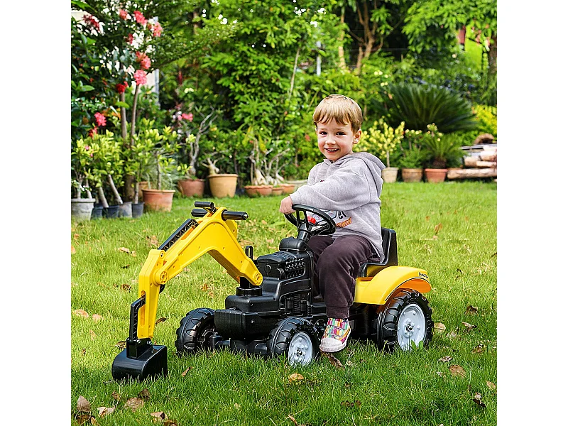 Ruspa giocattolo per bambini 3-6 anni con 6 ruote giallo