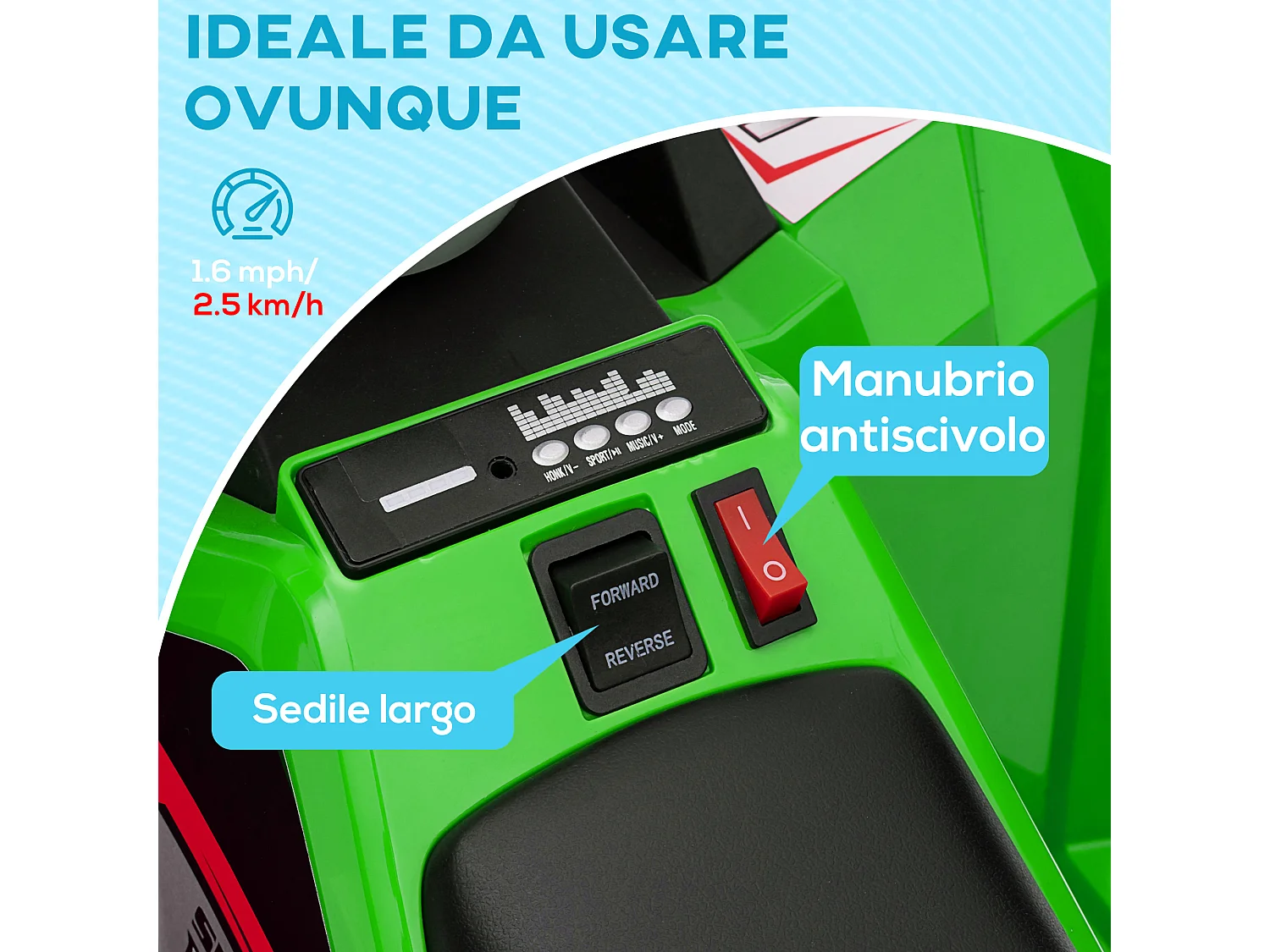 Quad per bambini 18-36 mesi in pp e metallo velocità 2.5 km/h