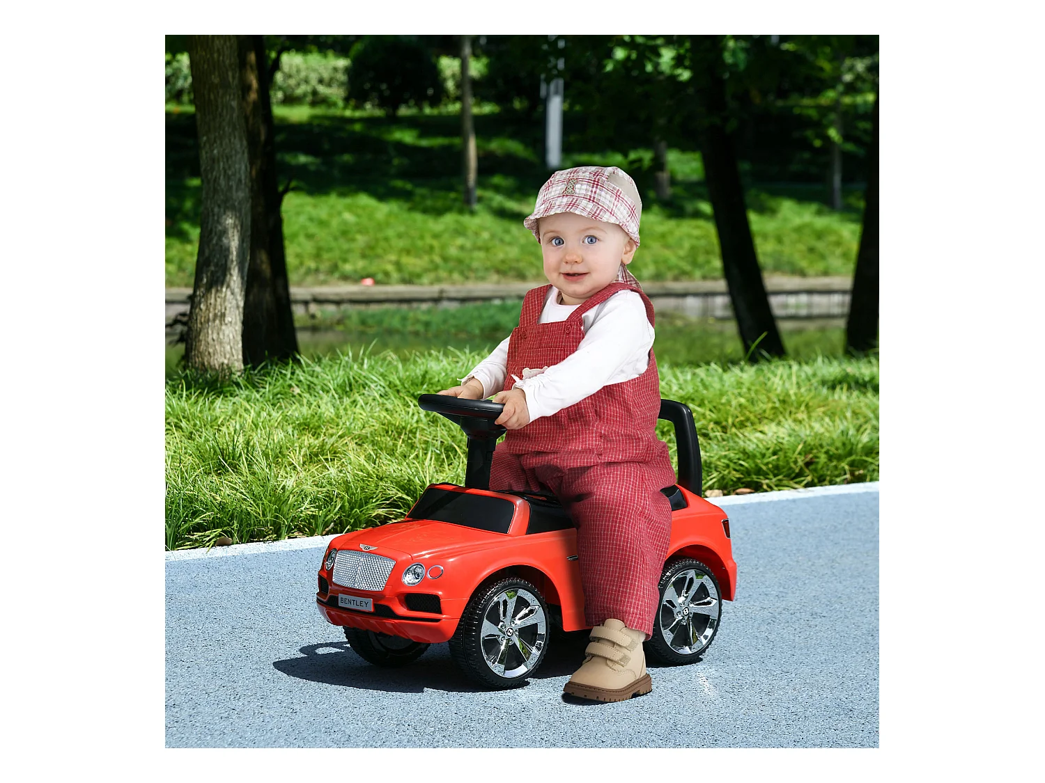 Auto per bambini 18-36 mesi cavalcabile a spinta licenza bentley rosso