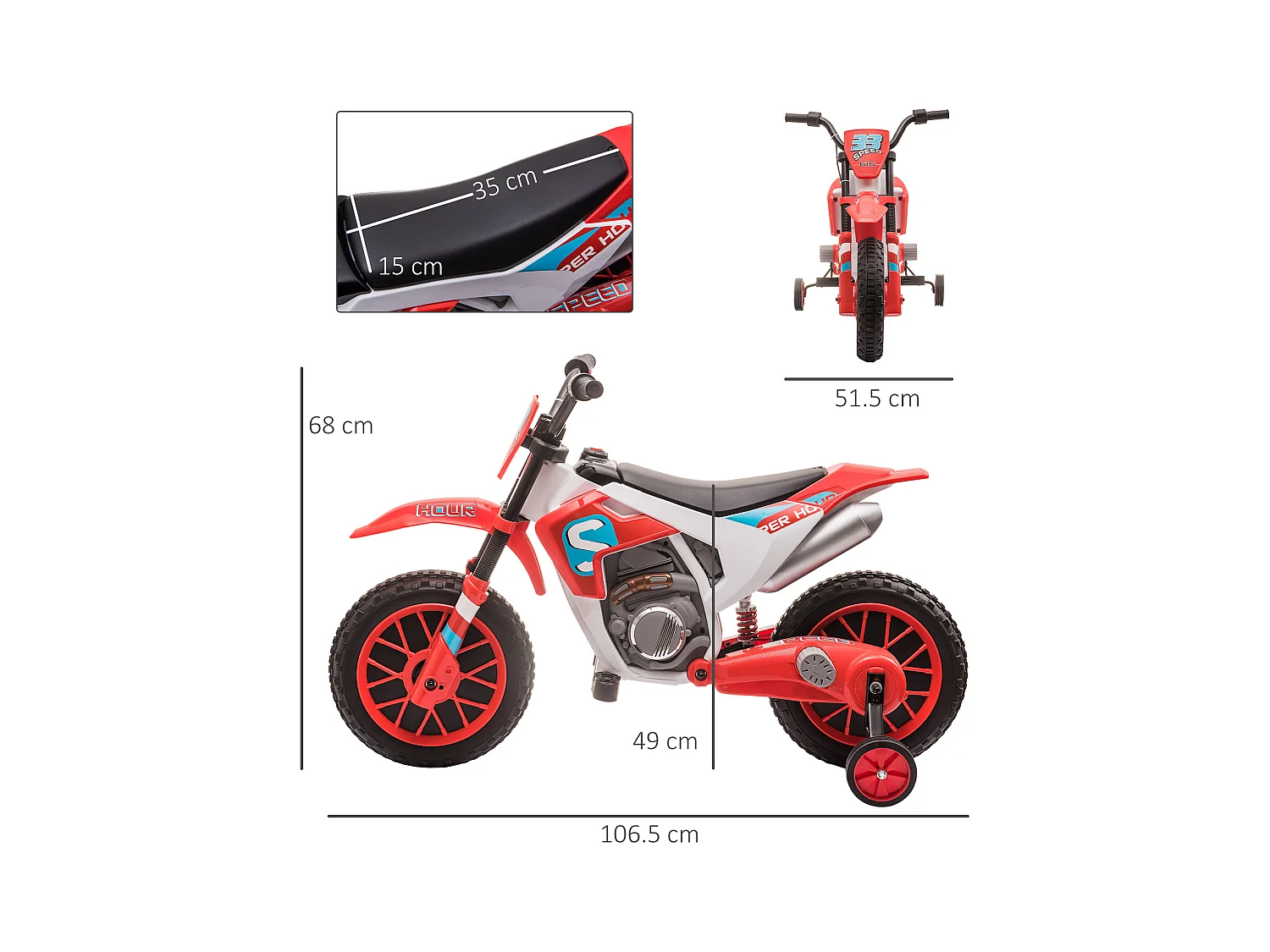 Moto elettrica per bambini batteria 12v ricaricabile rotelline