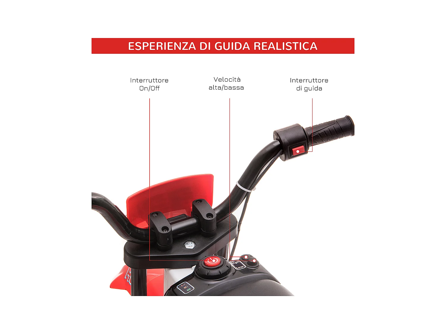 Moto elettrica per bambini batteria 12v ricaricabile rotelline