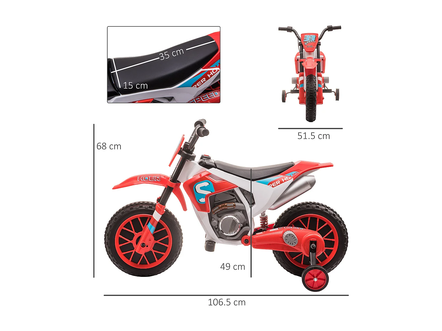 Moto elettrica per bambini batteria 12v ricaricabile rotelline