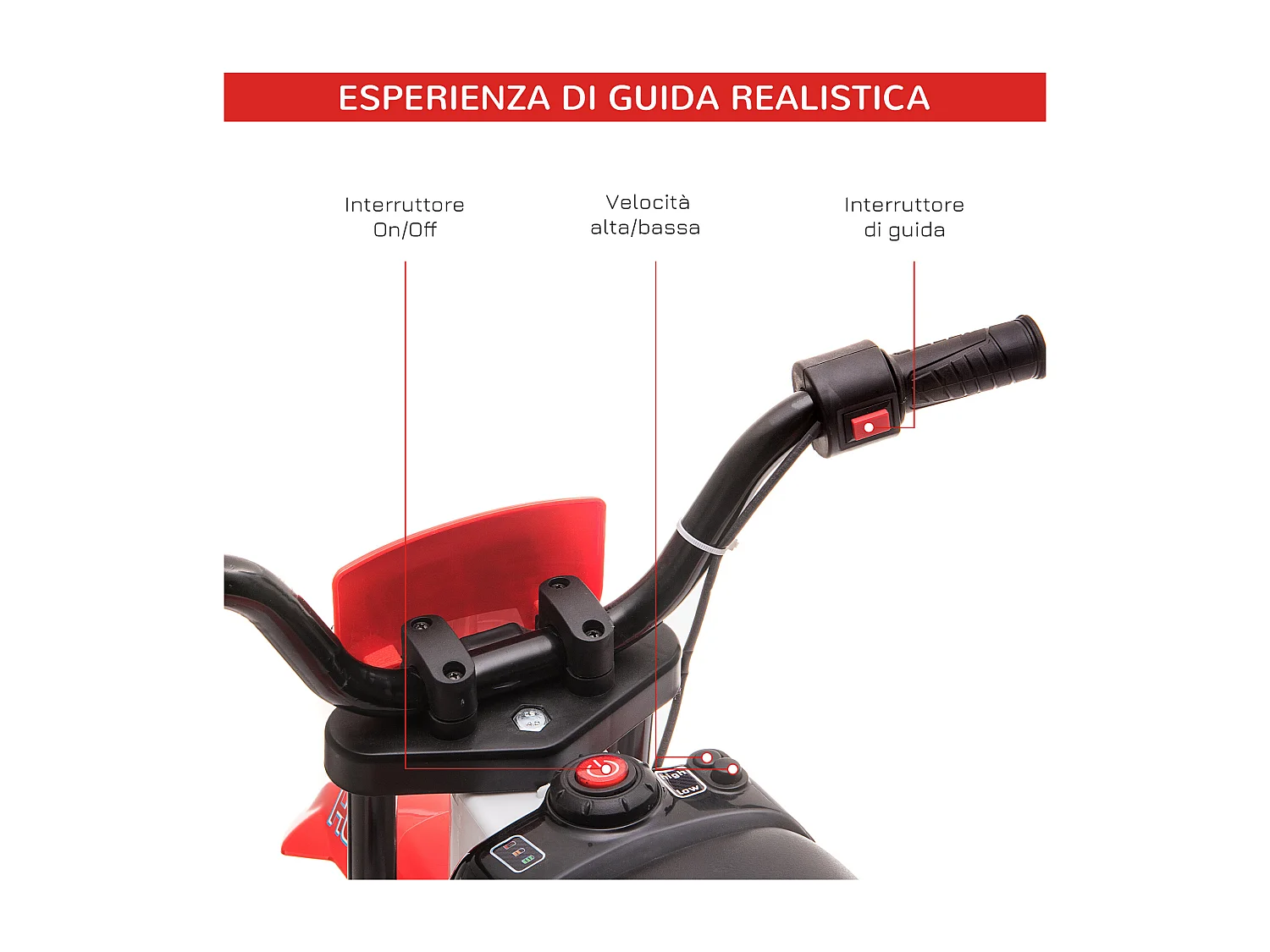 Moto elettrica per bambini batteria 12v ricaricabile rotelline