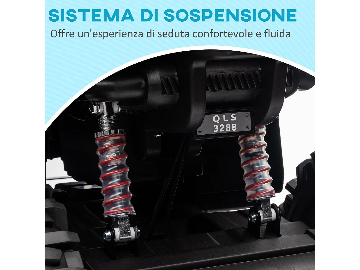 Quad elettrico per bambini 12v con fari e pedale in pp e metallo blu