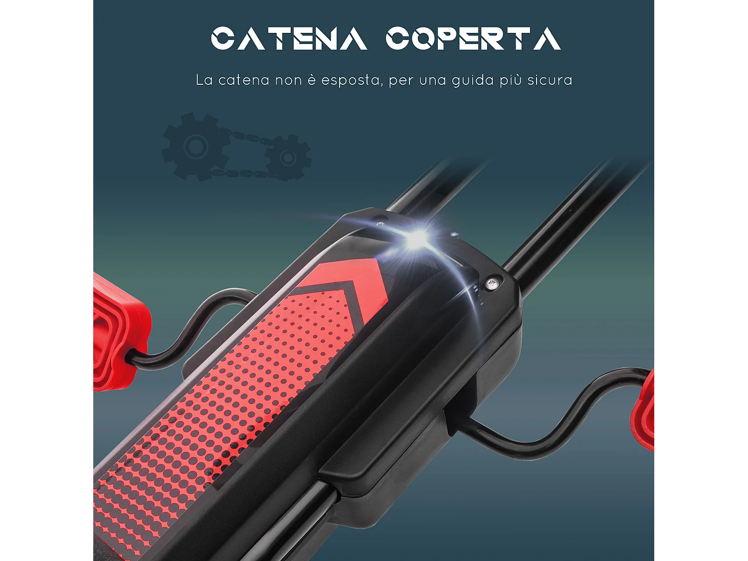 Go kart a pedali bambini 5-12 anni con sedile regolabile rosso