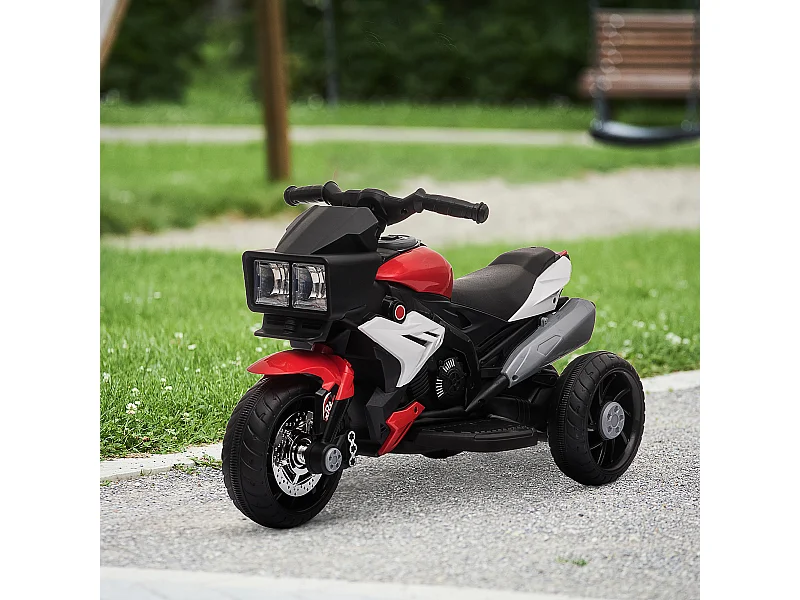 Moto elettrica per bambini 3-5 anni a 3 ruote rosso