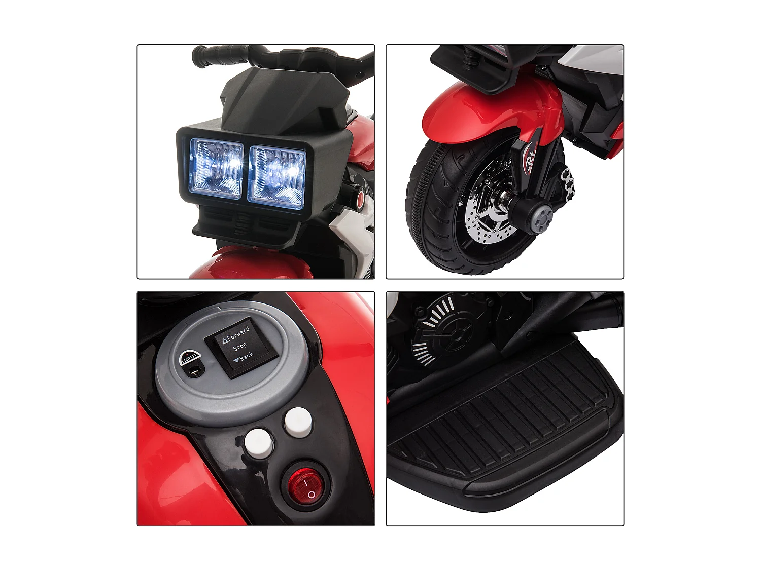 Moto elettrica per bambini 3-5 anni a 3 ruote rosso