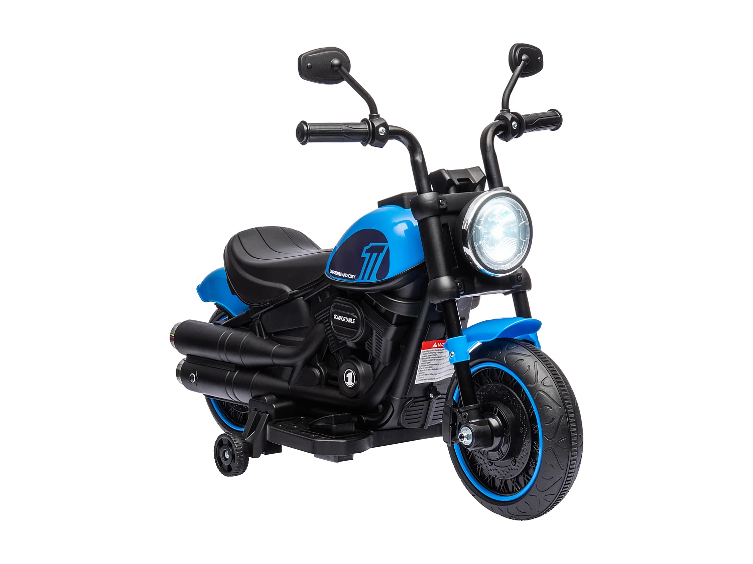 Moto elettrica per bambini 18-36 mesi con rotelle e fanale