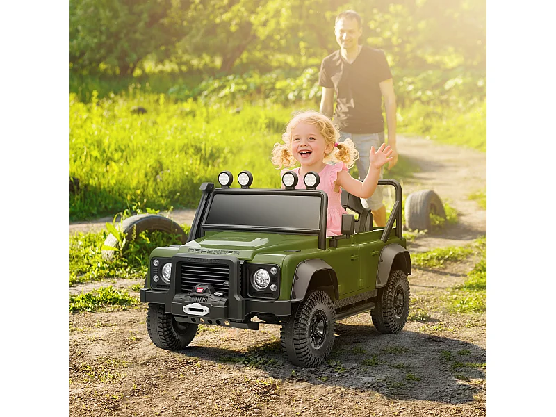 Macchina elettrica bambini 3-5 anni land rover con telecomando verde
