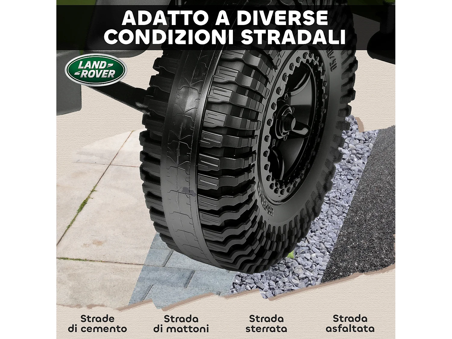 Macchina elettrica bambini 3-5 anni land rover con telecomando verde