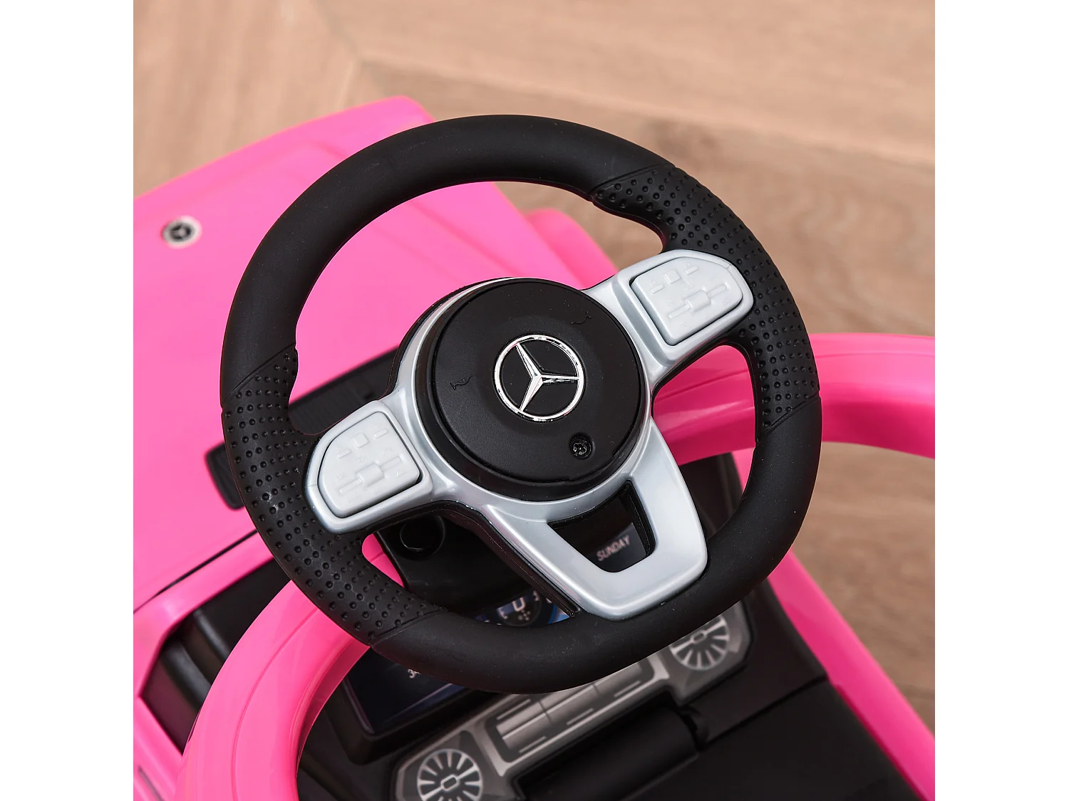 Macchina a spinta per bambini con tettuccio rosa
