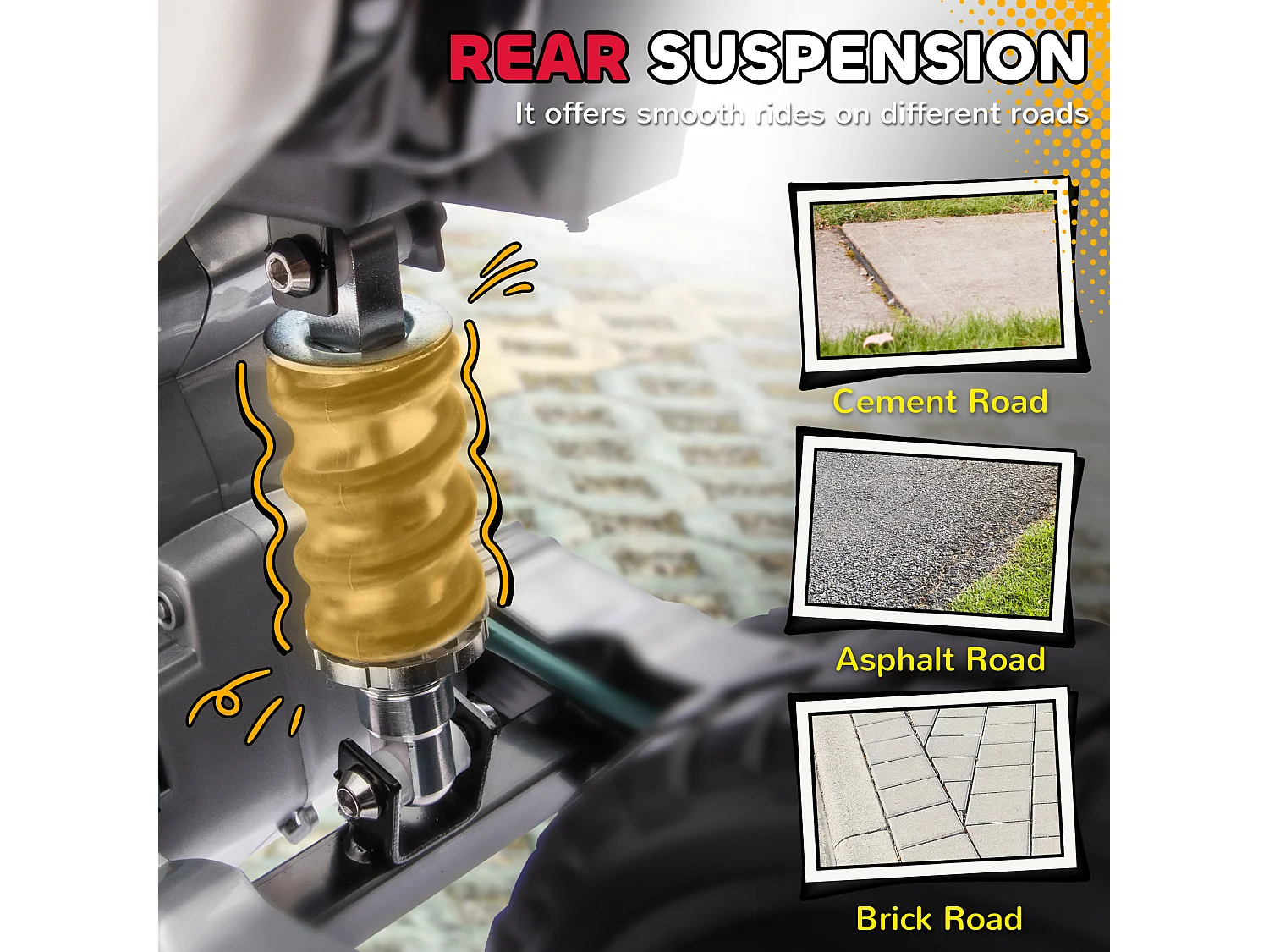 Moto elettrica per bambini con rotelle in pp e metallo rosso