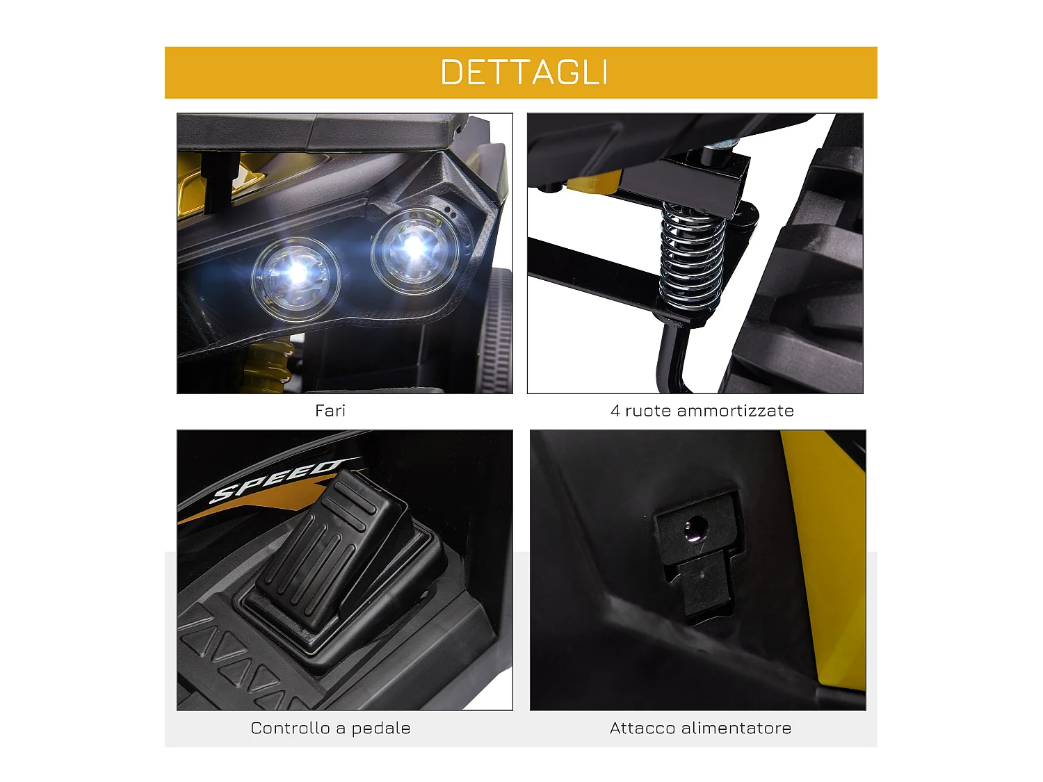 Quad elettrico per bambini 3-5 anni e batteria ricaricabile 12v