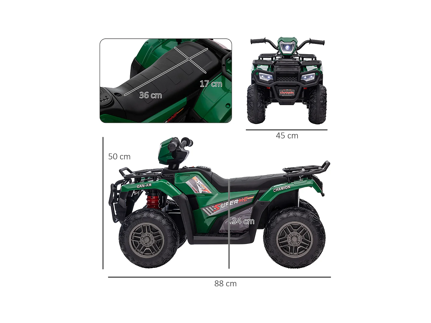 Quad elettrico per bambini 3-6 anni con velocità max 4km/h