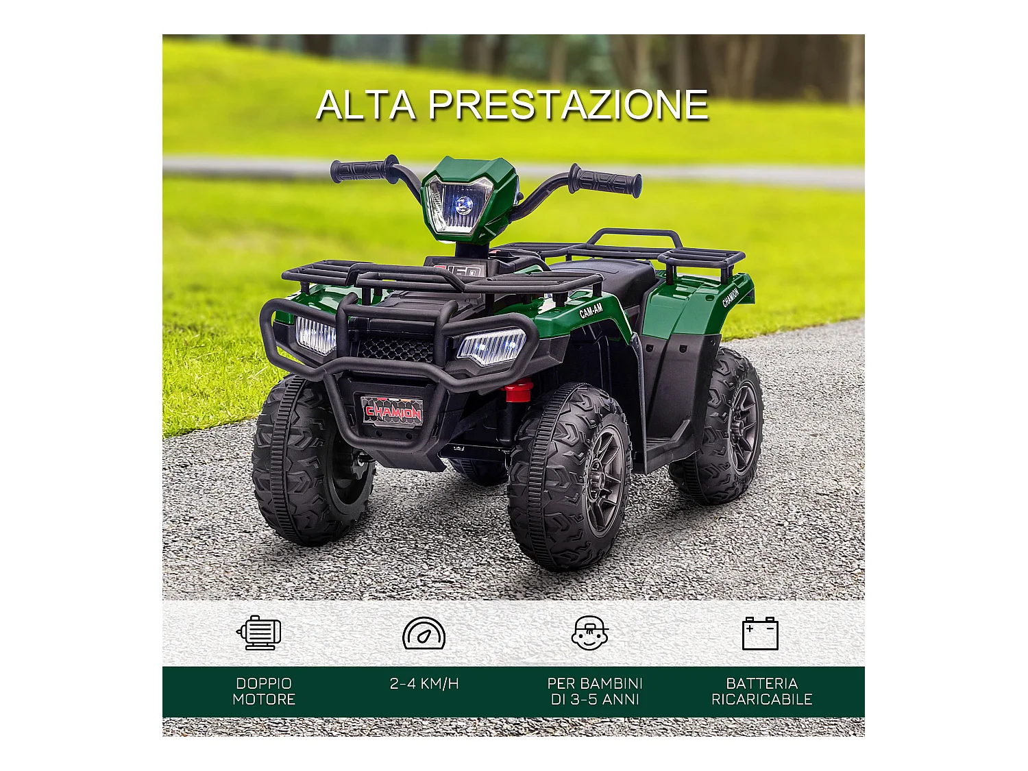 Quad elettrico per bambini 3-6 anni con velocità max 4km/h