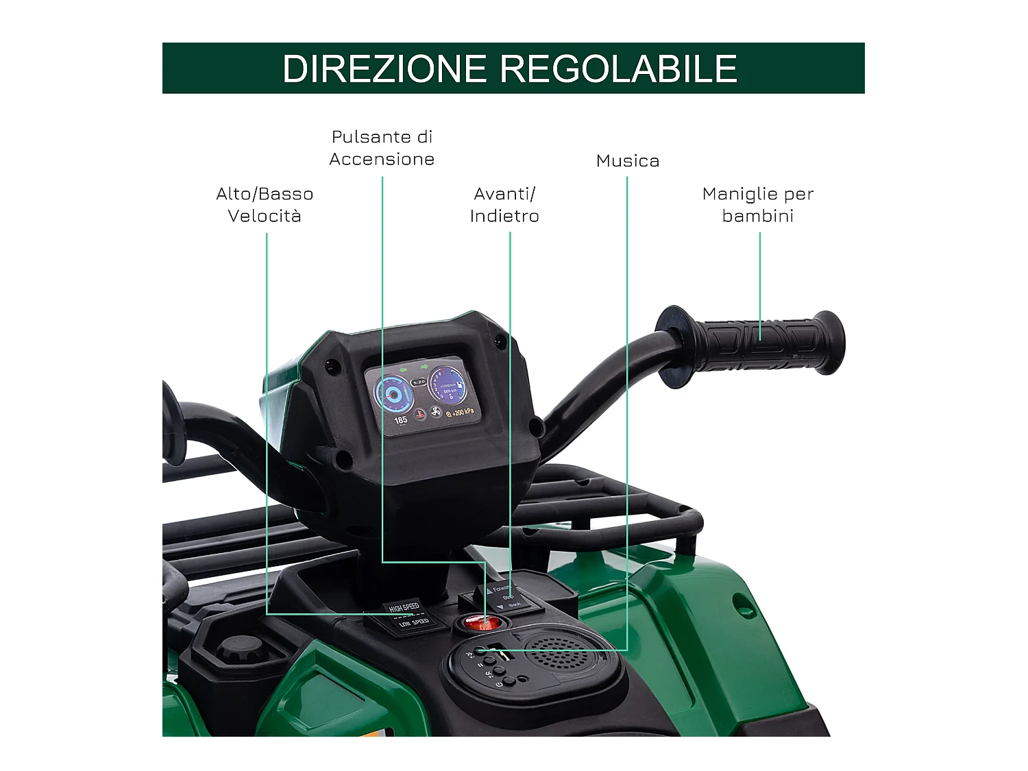 Quad elettrico per bambini 3-6 anni con velocità max 4km/h