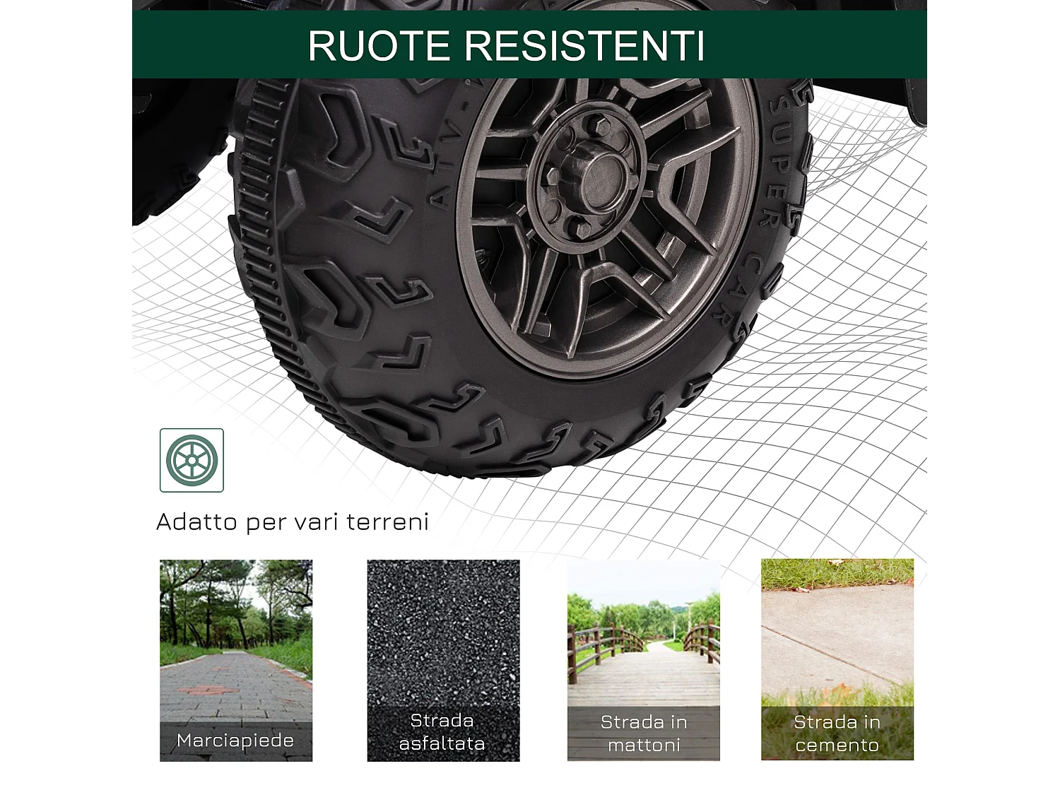 Quad elettrico per bambini 3-6 anni con velocità max 4km/h