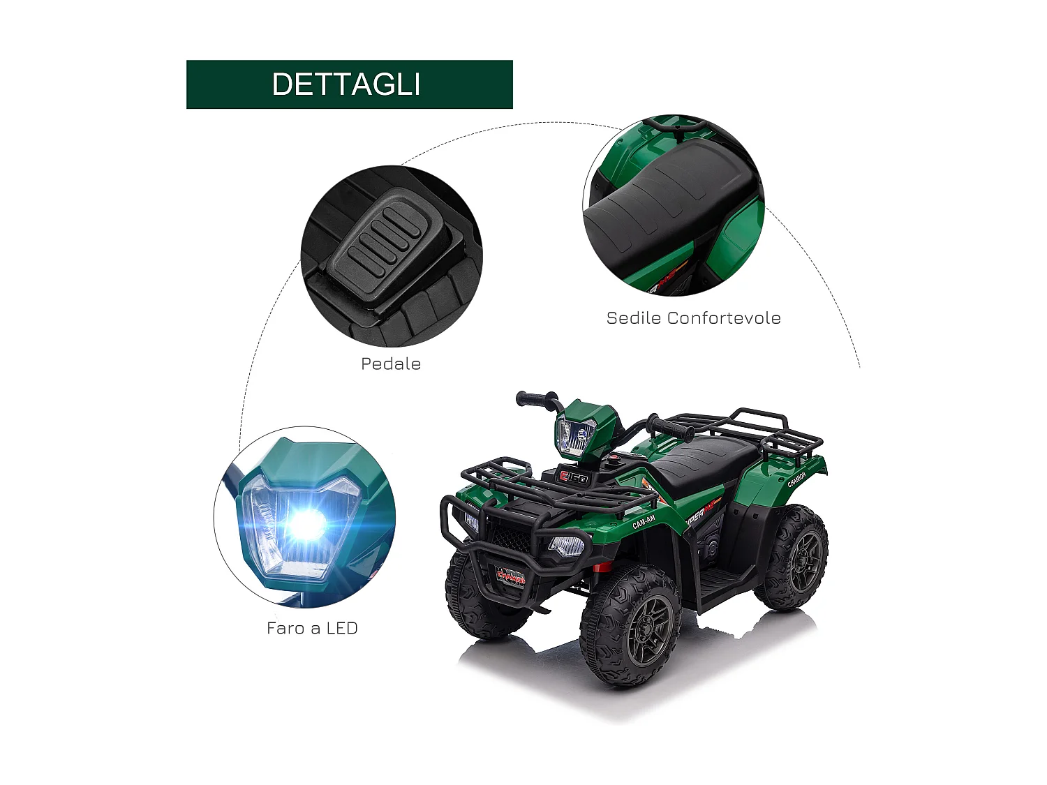 Quad elettrico per bambini 3-6 anni con velocità max 4km/h