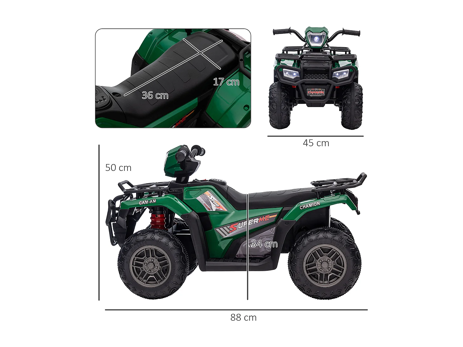 Quad elettrico per bambini 3-6 anni con velocità max 4km/h
