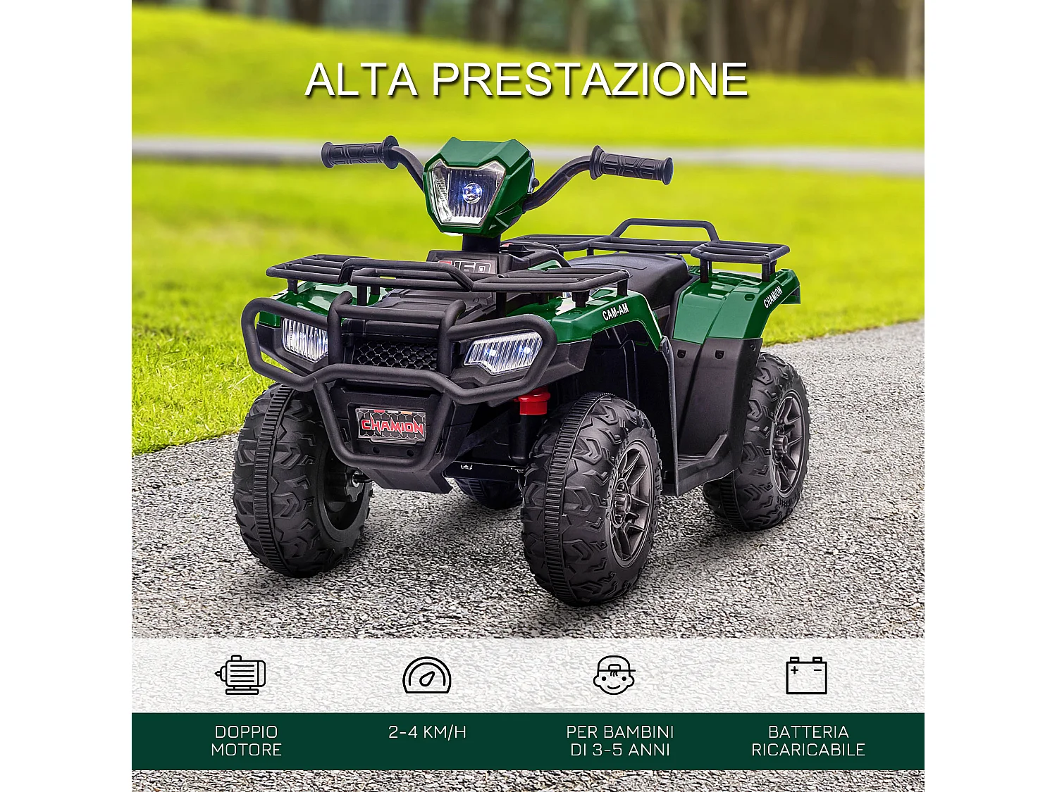 Quad elettrico per bambini 3-6 anni con velocità max 4km/h