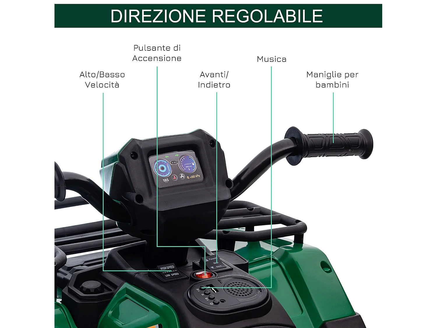 Quad elettrico per bambini 3-6 anni con velocità max 4km/h