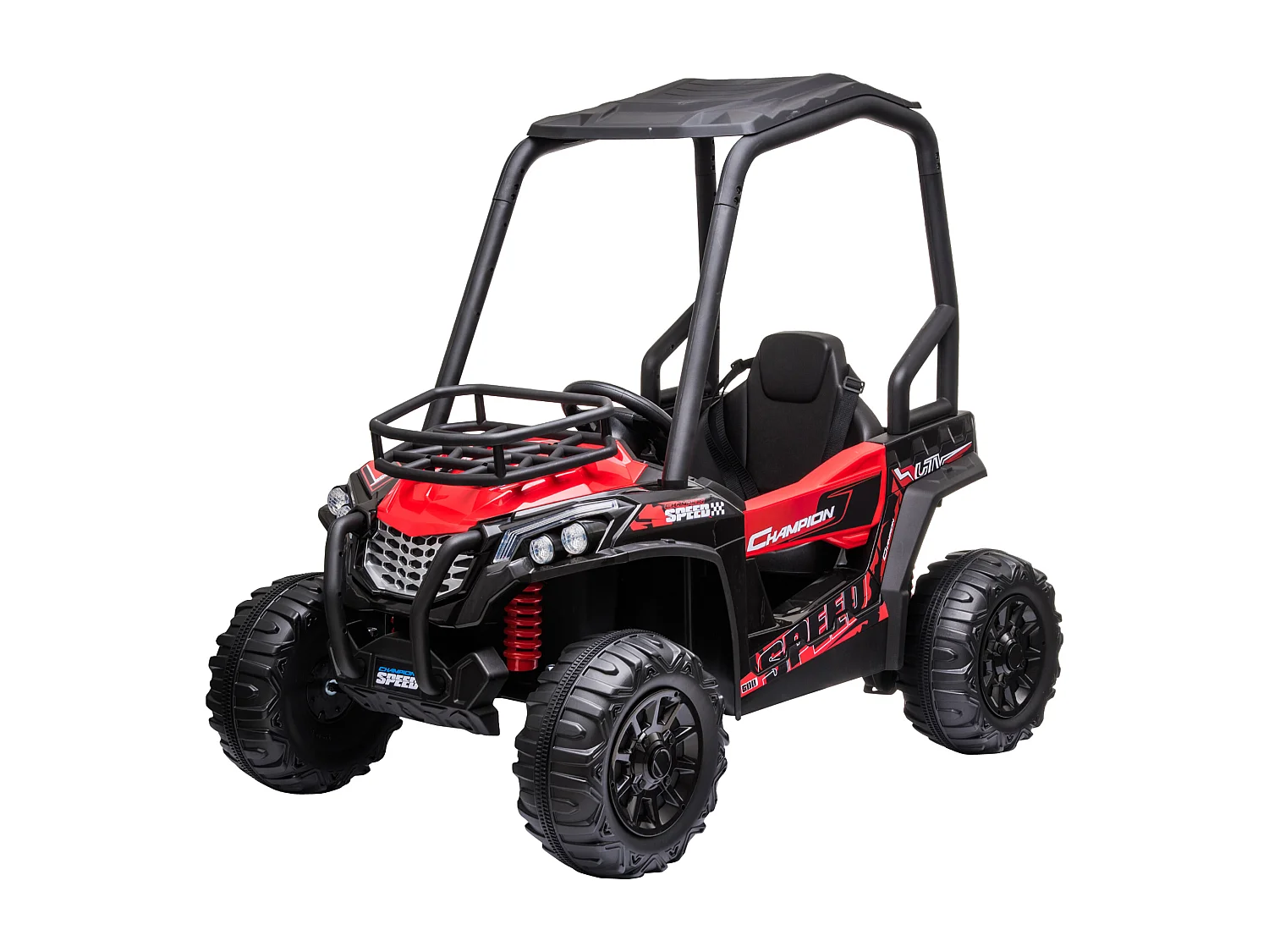 Auto elettrica per bambini con e telecomando 118x76x104 cm rossa nera