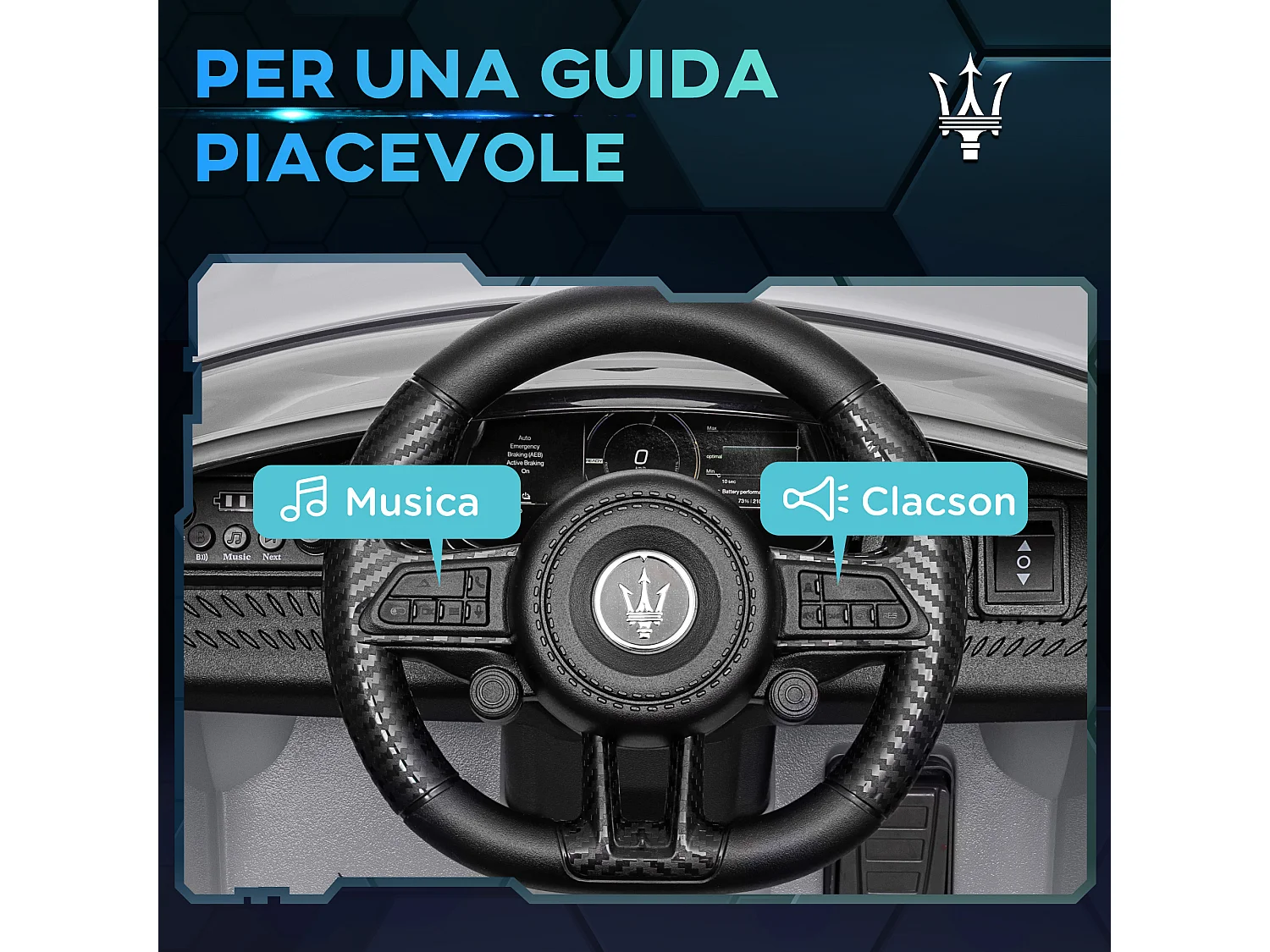 Auto per bambini elettrica maserati con telecomando grigio