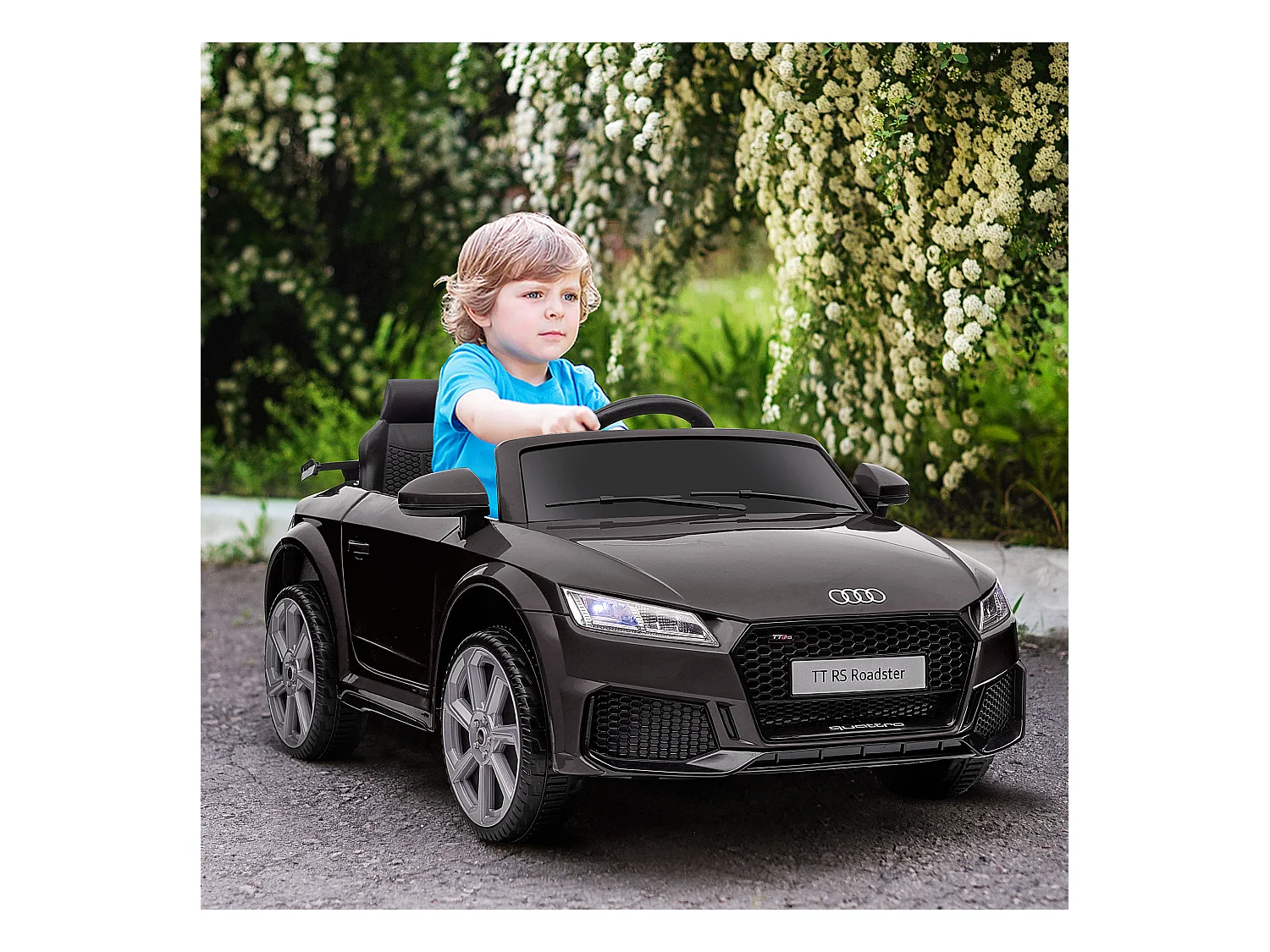 Macchina elettrica per bambini audi tt con telecomando e luci nero