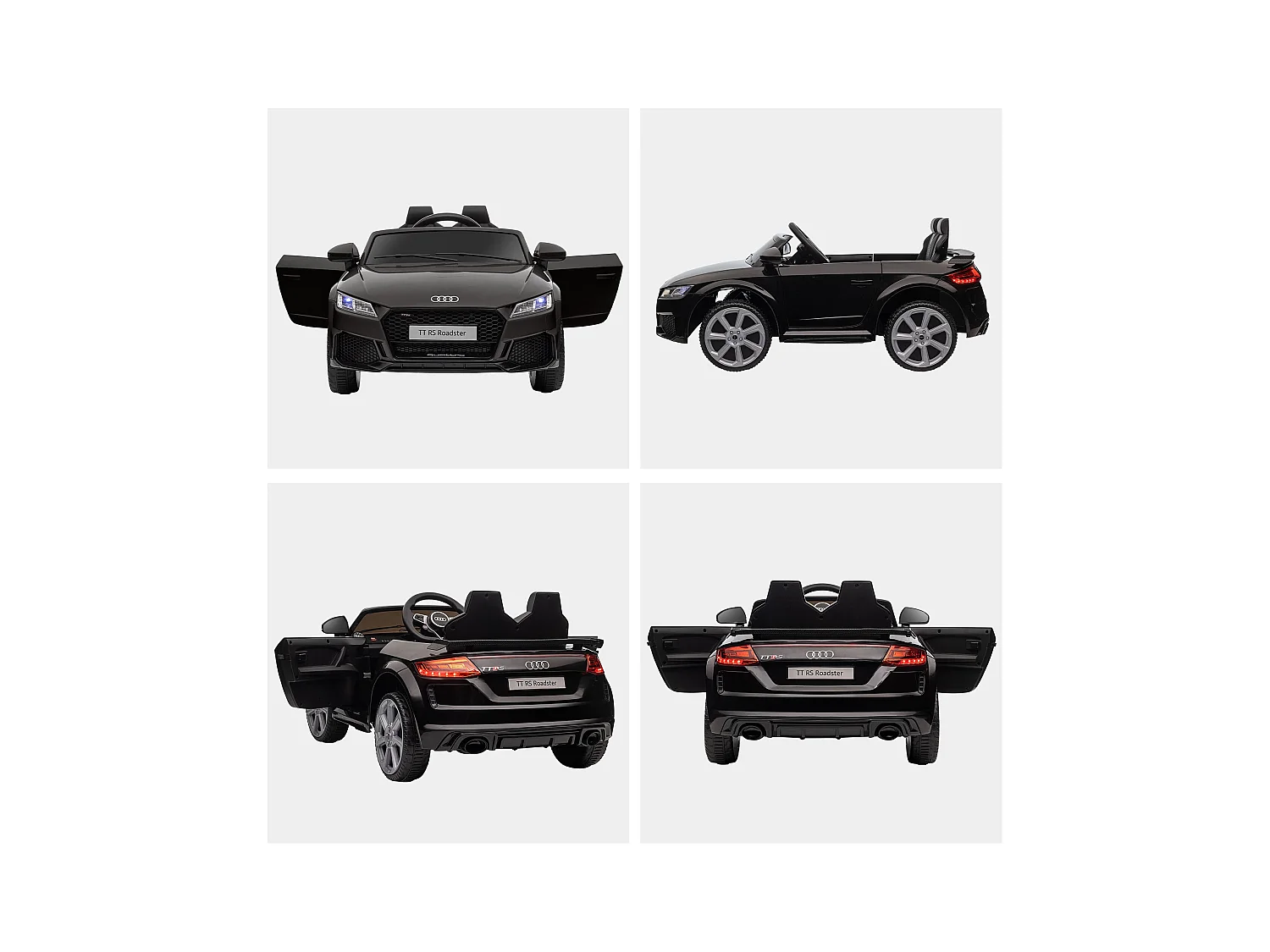 Macchina elettrica per bambini audi tt con telecomando e luci nero