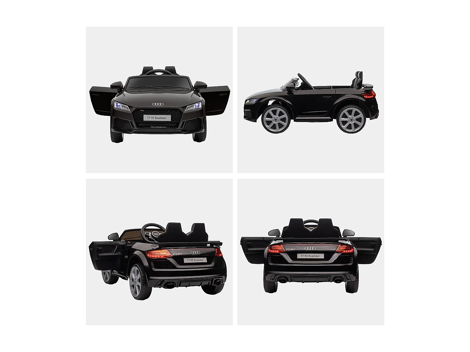 Macchina elettrica per bambini audi tt con telecomando e luci nero