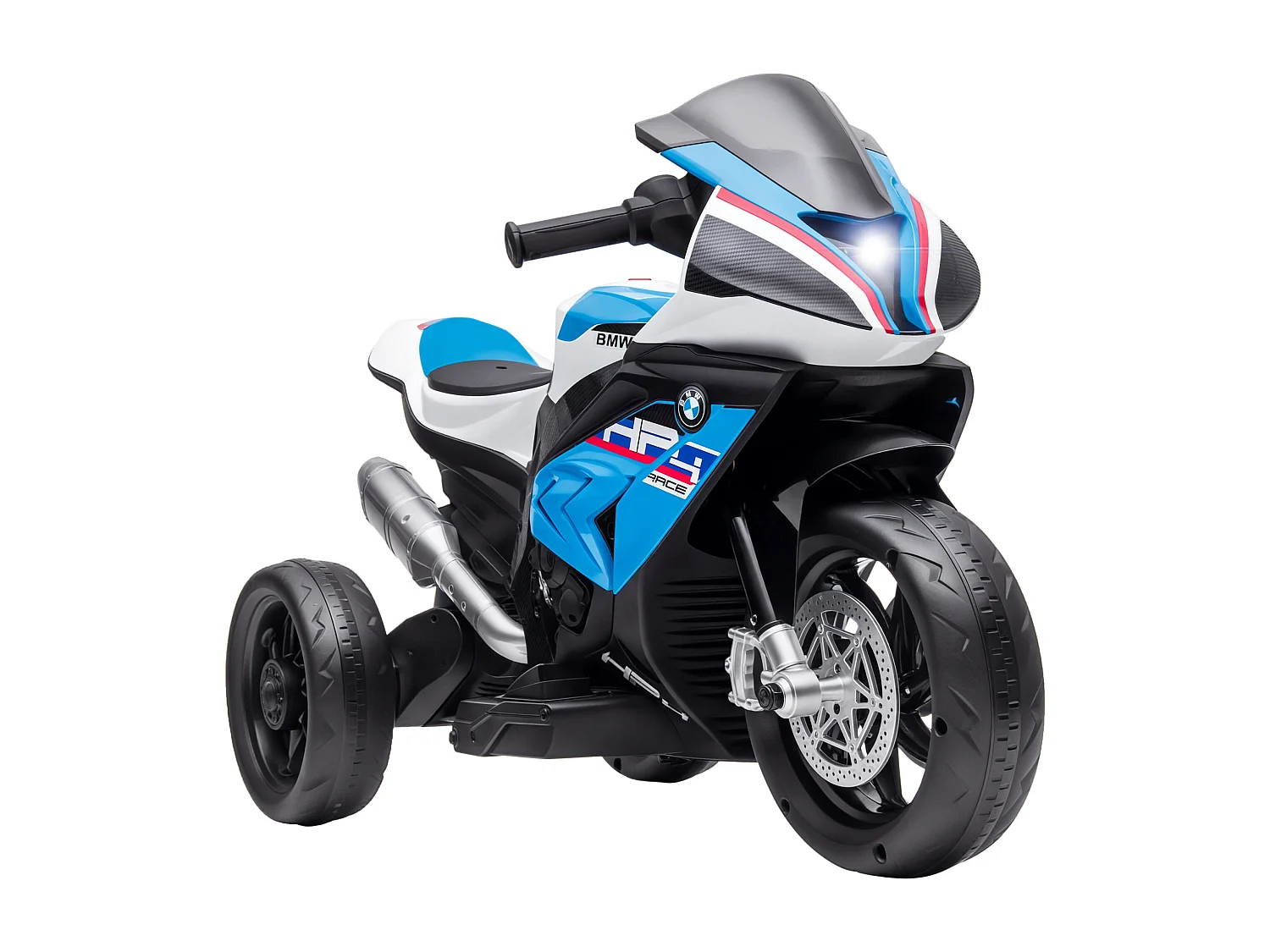 Moto per bambini 18-60 mesi con fari musica e pedali blu