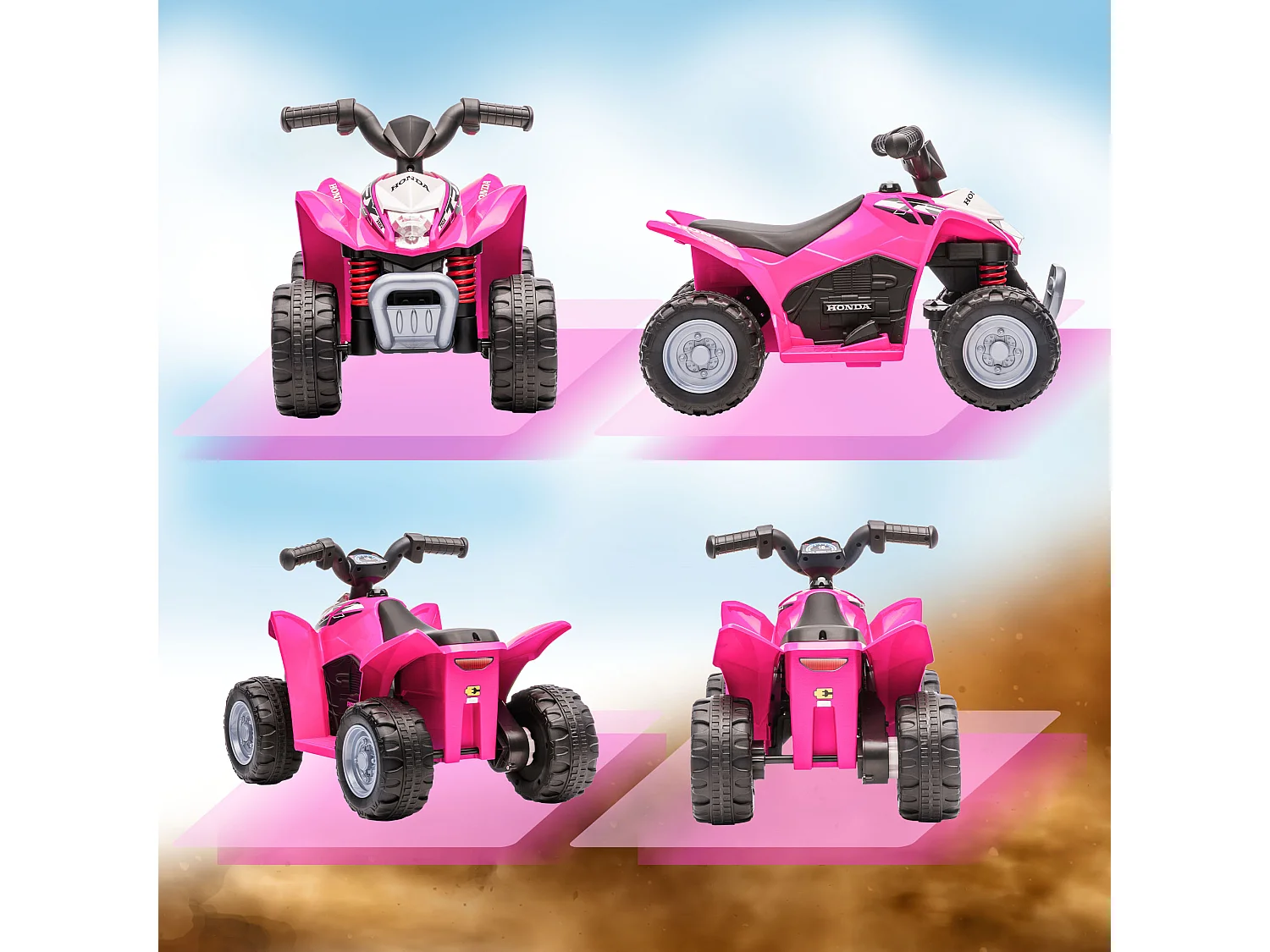 Quad elettrico per bambini 18-36 mesi velocità max 2.8km/h rosa