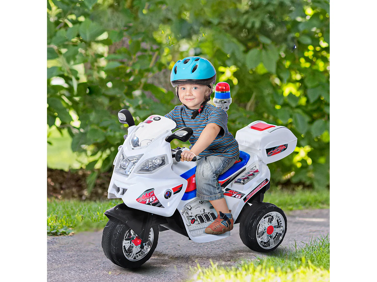 Moto elettrica per bambini 3-5 anni con 3 ruote luci e musica